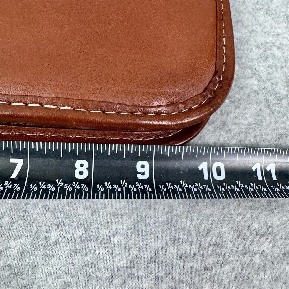 Vintage Brown Leather Portfolio Briefcase Document Case Top Handle Zip Closure